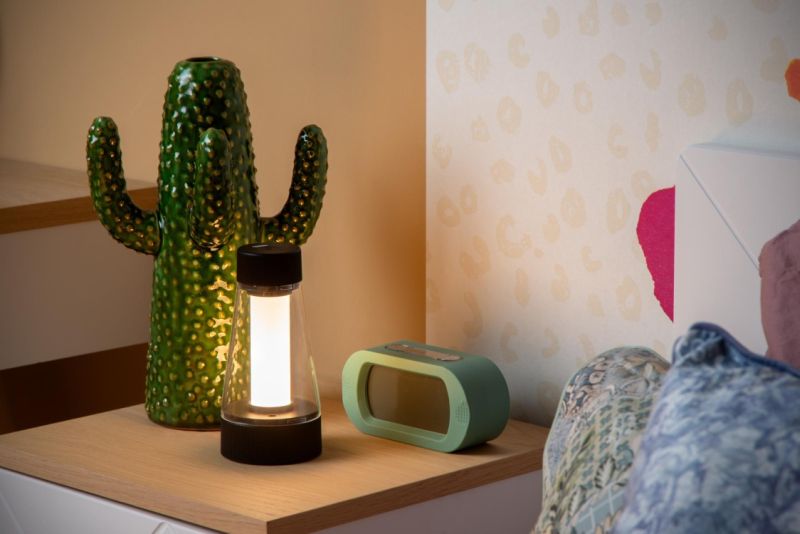 Lucide LORALI - Stolná lampa - LED Dim. - IP44 - 3 StepDim - Čierna